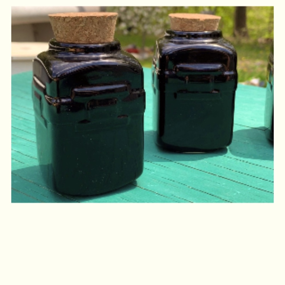 Longaberger black woven spice jars